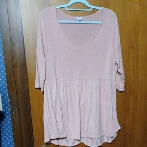 Flowy Peach V-Neck Top